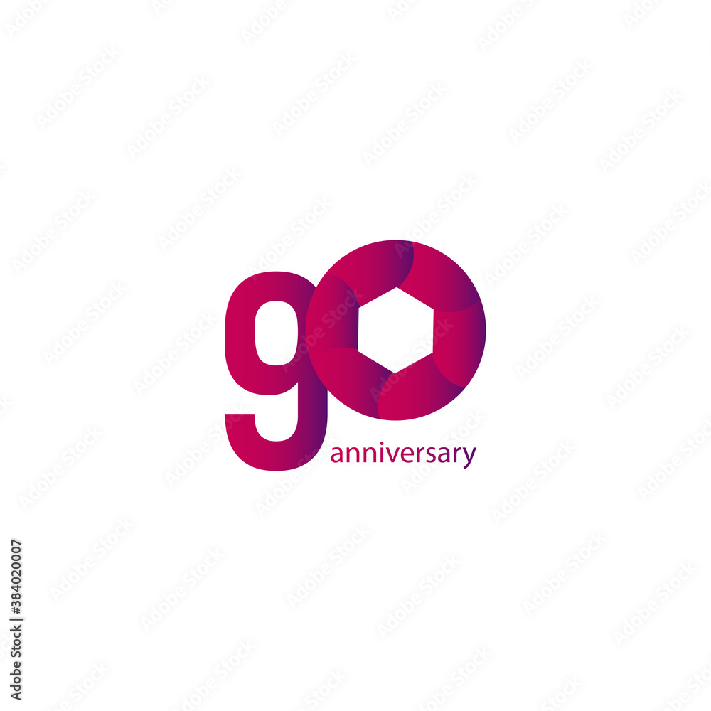 Fototapeta premium 90 Years Anniversary Celebration Vector Template Design Illustration