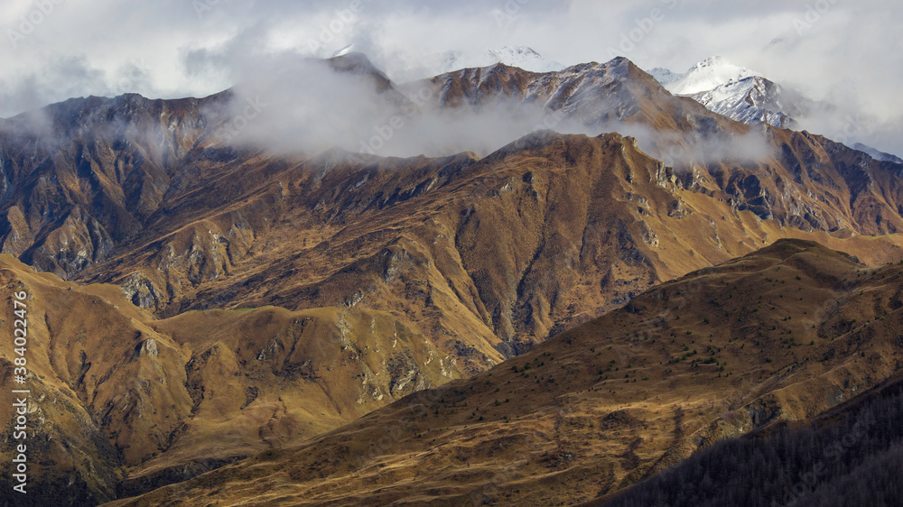 Landscape shot of Skippers Canyon near Queenstown New Zealand