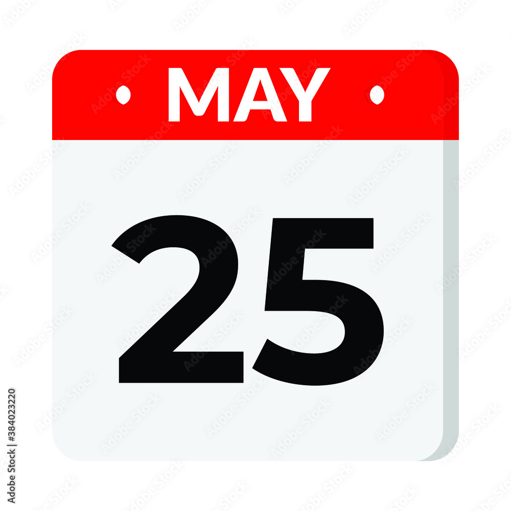 25 May calendar icon 25 May calendar icon