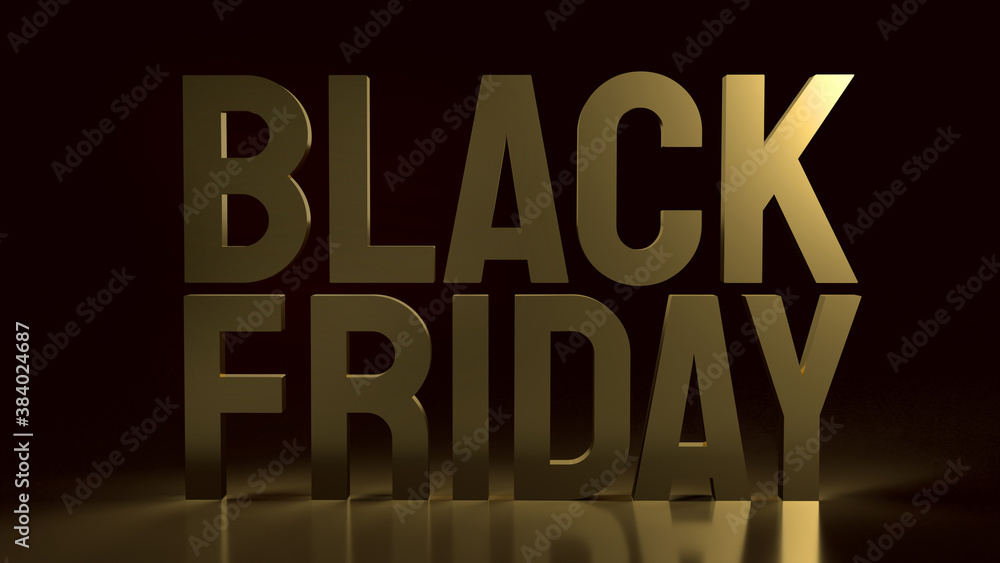 gold Black Friday text on black background for holiday shopping 3d rendering. gold Black Friday text on black background for holiday shopping 3d rendering.
