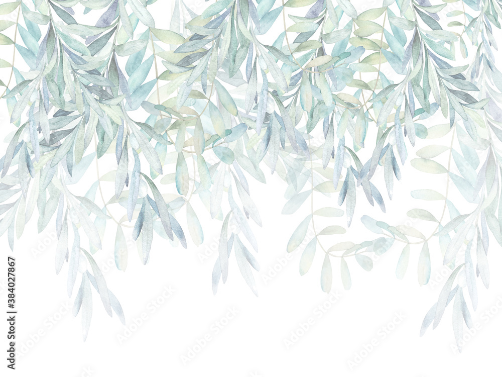 Watercolor leaves, wallpaper