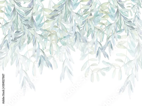 Obraz Watercolor leaves, wallpaper