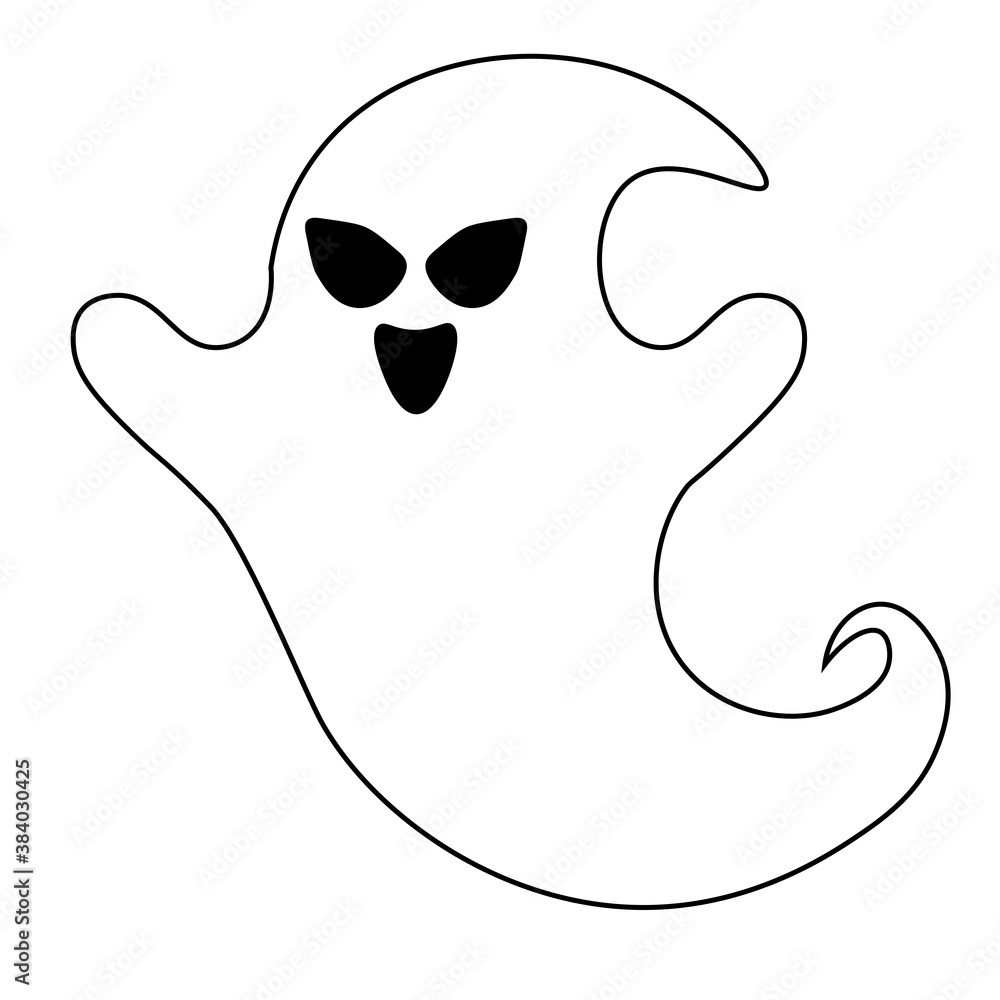 Simple illustration of scary ghost monster for Halloween day Simple illustration of scary ghost monster for Halloween day