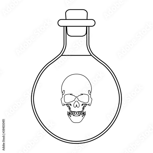 Simple illustration of poison in bottle Concept for Halloween day