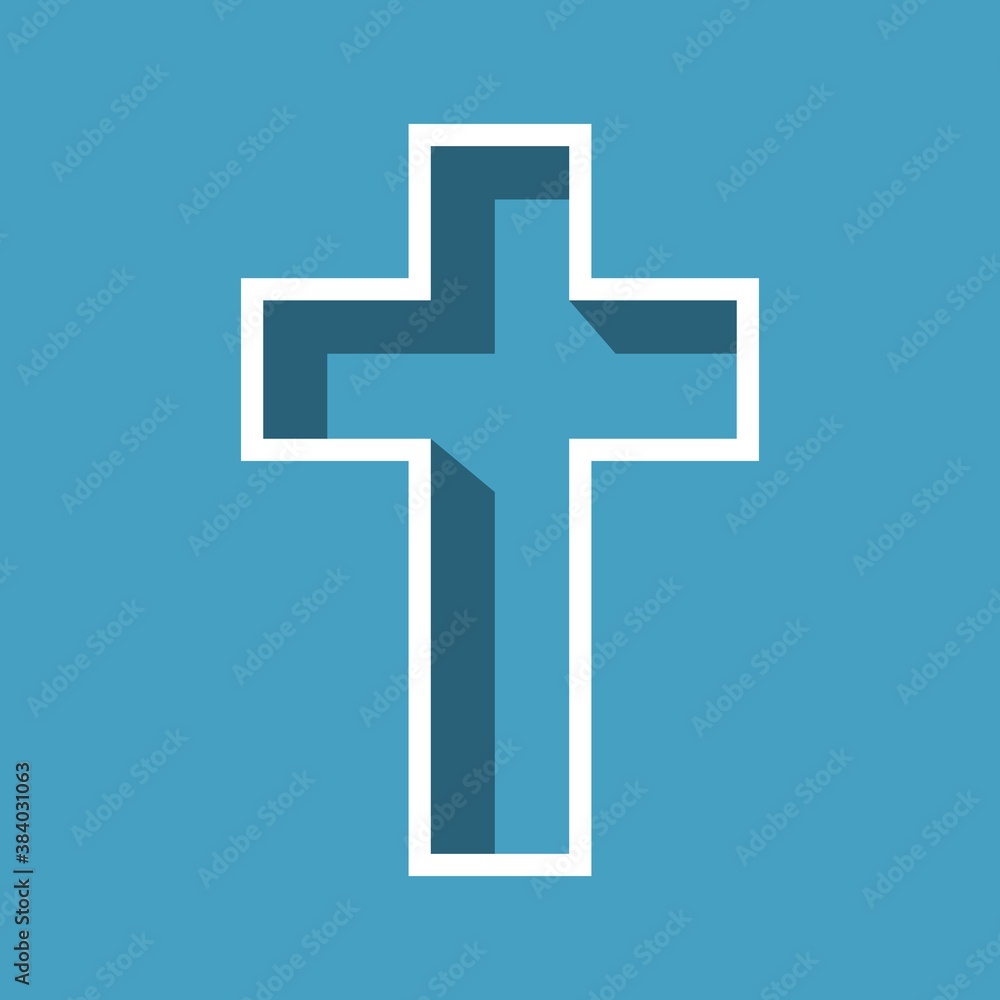 Christianity concept illustration. Outline cross with shadows Christianity concept illustration. Outline cross with shadows