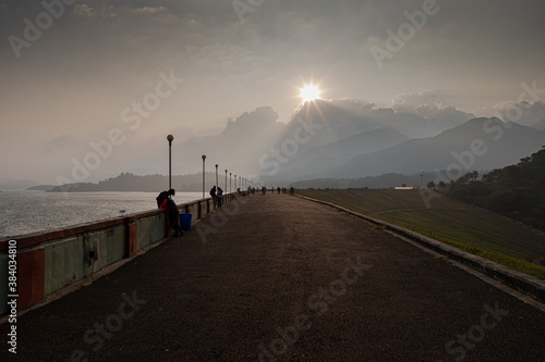 A beautiful view of Banasura Sagar Dam photo