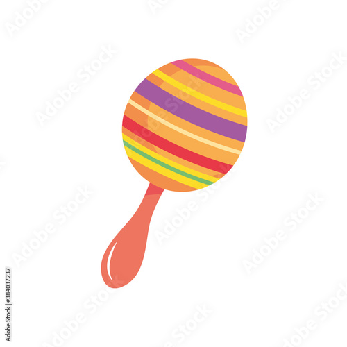 colorful maraca icon, flat style