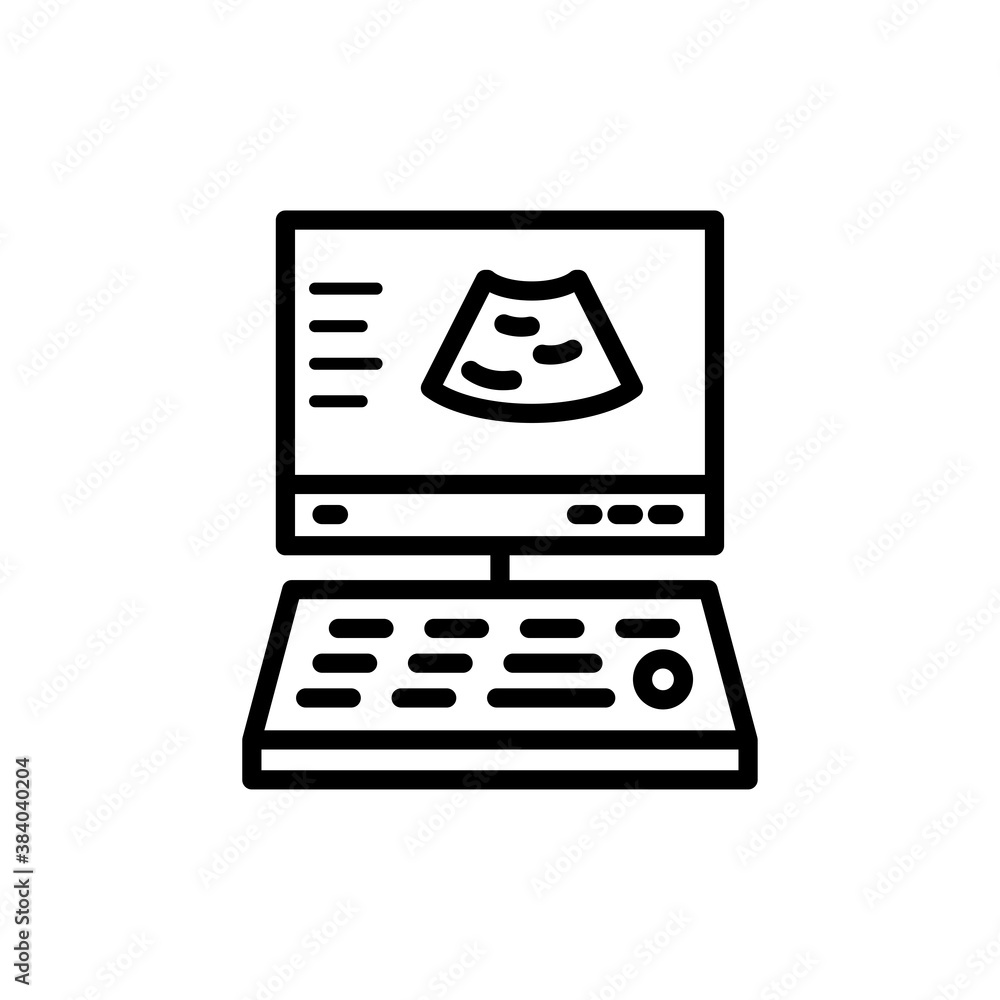 Ultrasound diagnosis medical line icon. Design template vector Ultrasound diagnosis medical line icon. Design template vector