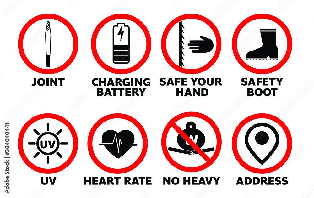 set of sign information symbol jonit safety in vector eps10 set of sign information symbol jonit safety in vector eps10