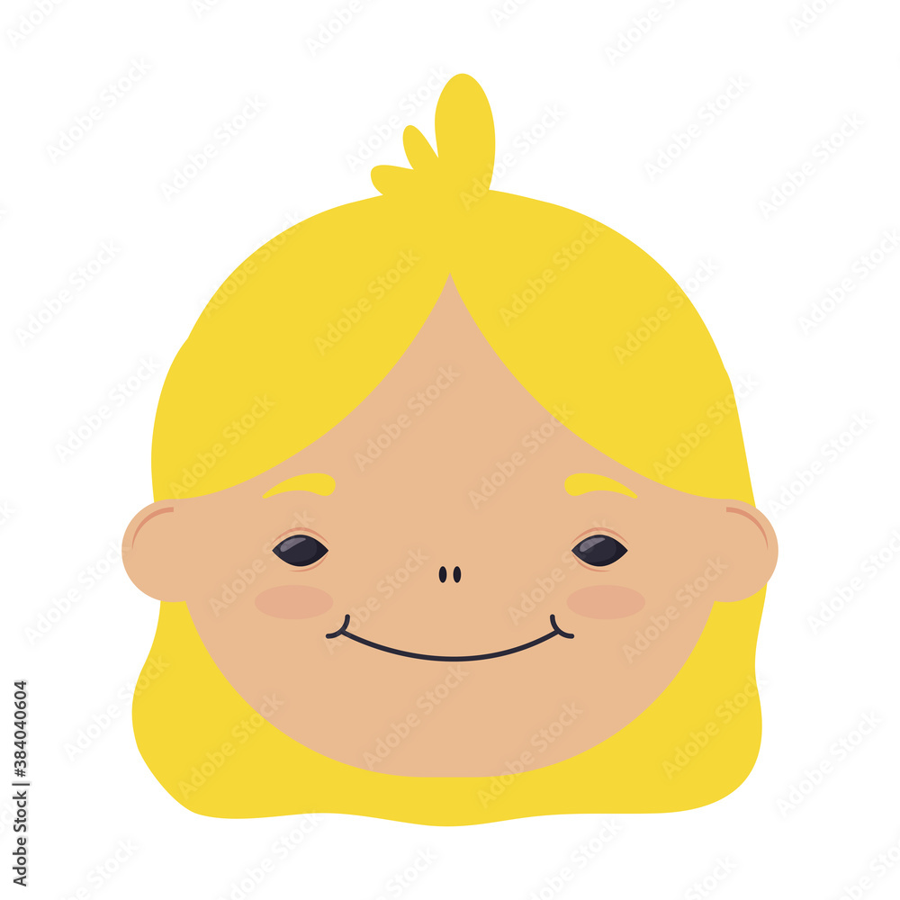 Obraz premium happy little blond girl head character