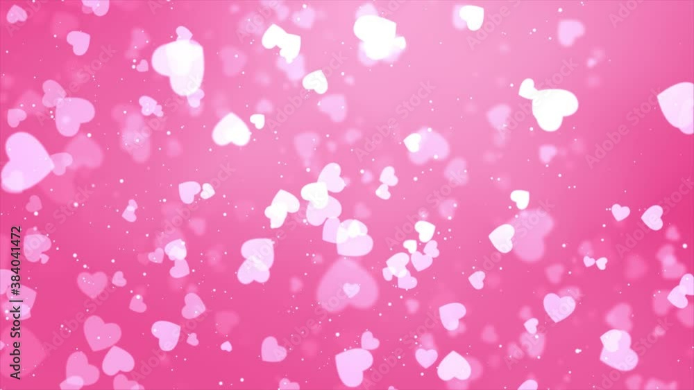 Abstract White hearts particle emotion fade in bokeh sparkle Confetti on Pink screen background. Mothers day, Marriage, Valentines day, Wedding Anniversary Love. Abstract White hearts particle emotion fade in bokeh sparkle Confetti on Pink screen background. Mothers day, Marriage, Valentines day, Wedding Anniversary Love.