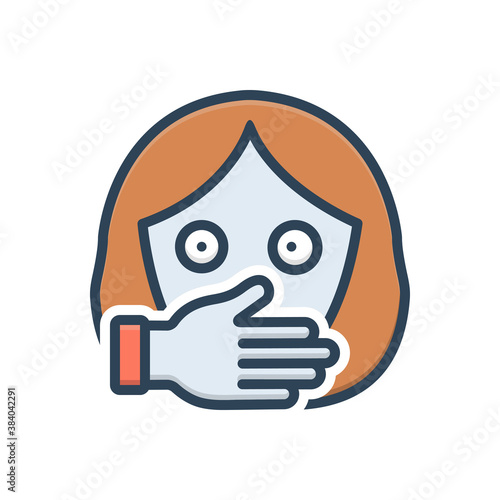 Color illustration icon for oppression
