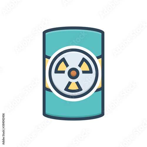 Color illustration icon for hazardous waste