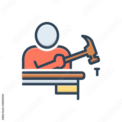 Color illustration icon for noob