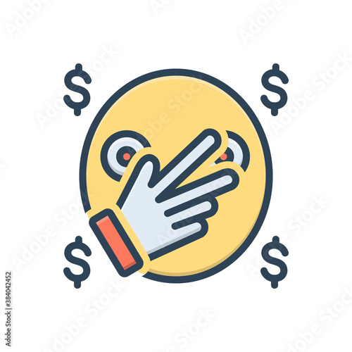Color illustration icon for notoriety