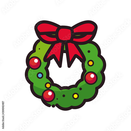 merry christmas crown line and fill style icon vector design