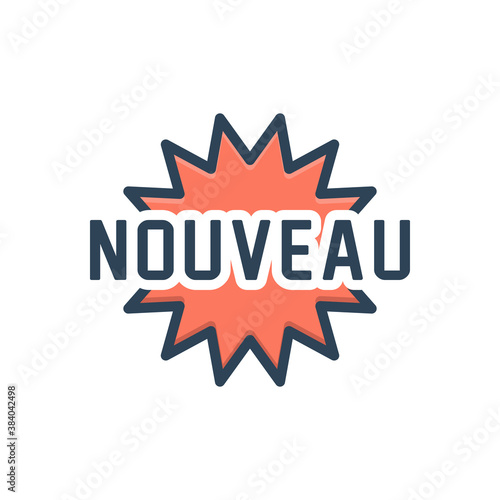 Color illustration icon for nouveau