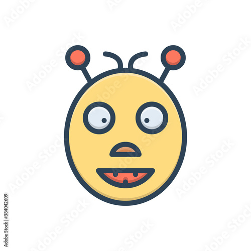 Color illustration icon for oddity