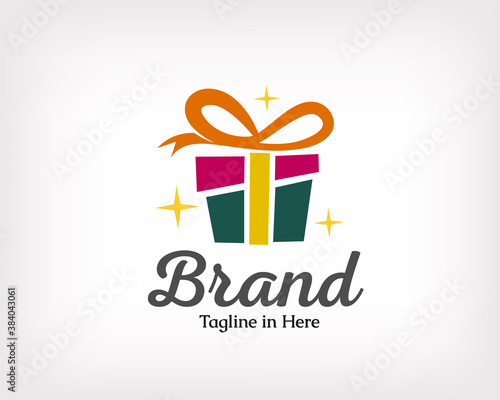 abstract simple box gift shop logo, icon, symbol design illustration