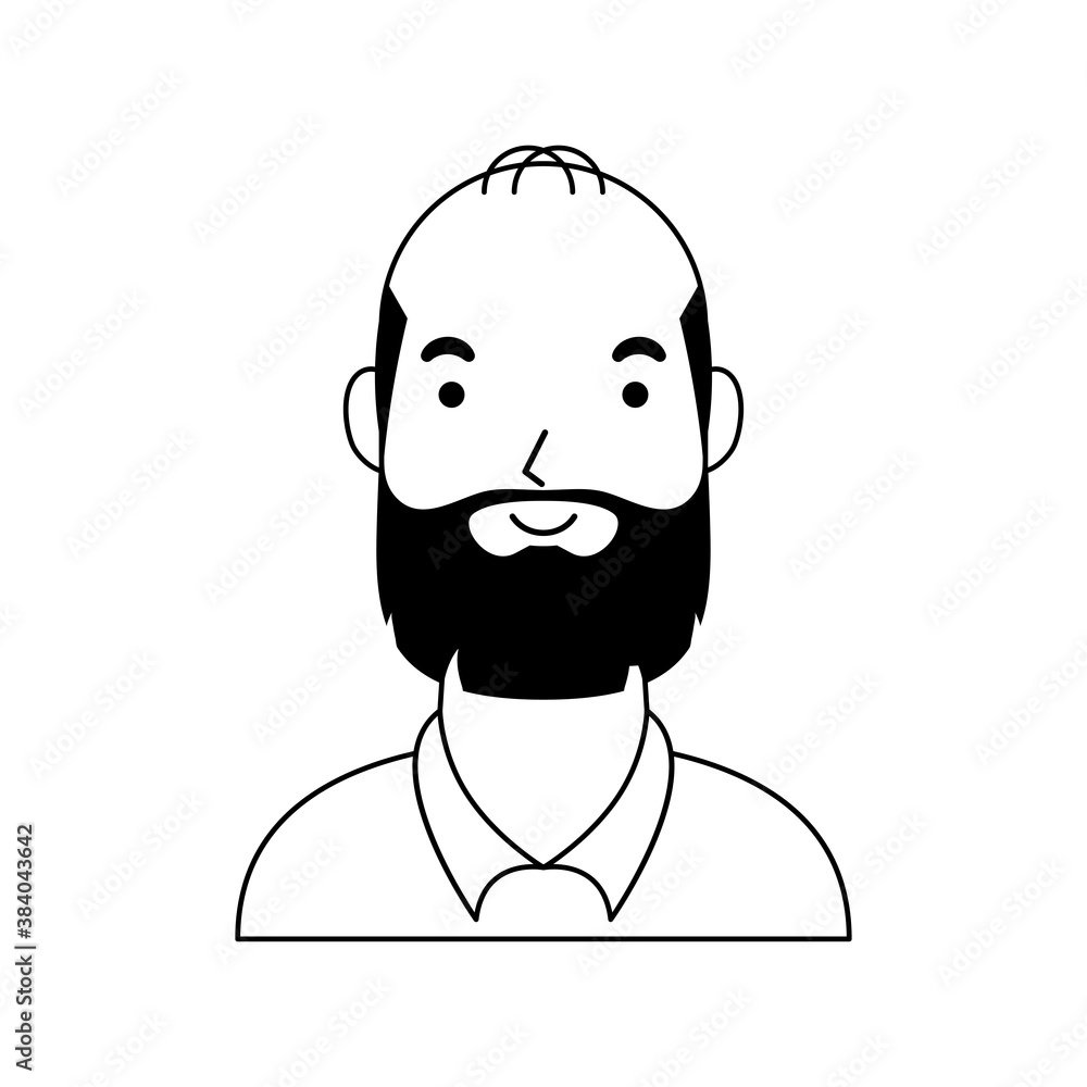 old man with beard avatar character