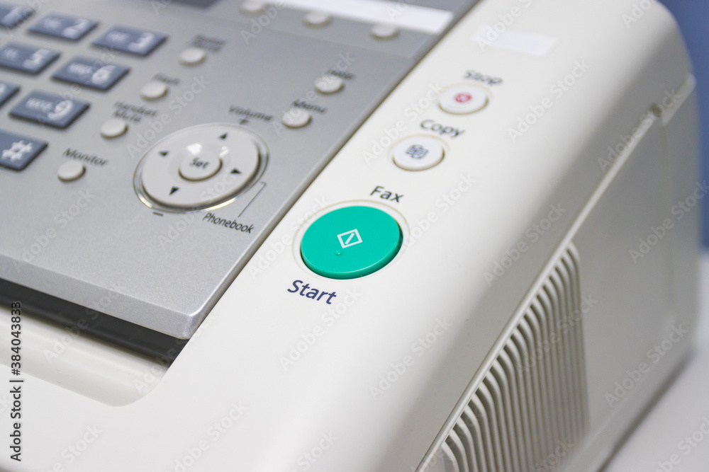 The fax machine use for Sending documents in the office, concept equipment needed in office The fax machine use for Sending documents in the office, concept equipment needed in office