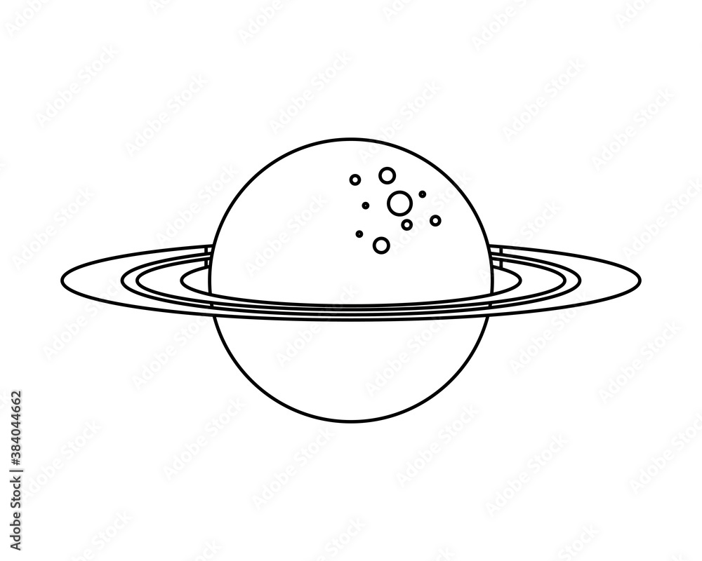 saturn planet space line style icon saturn planet space line style icon