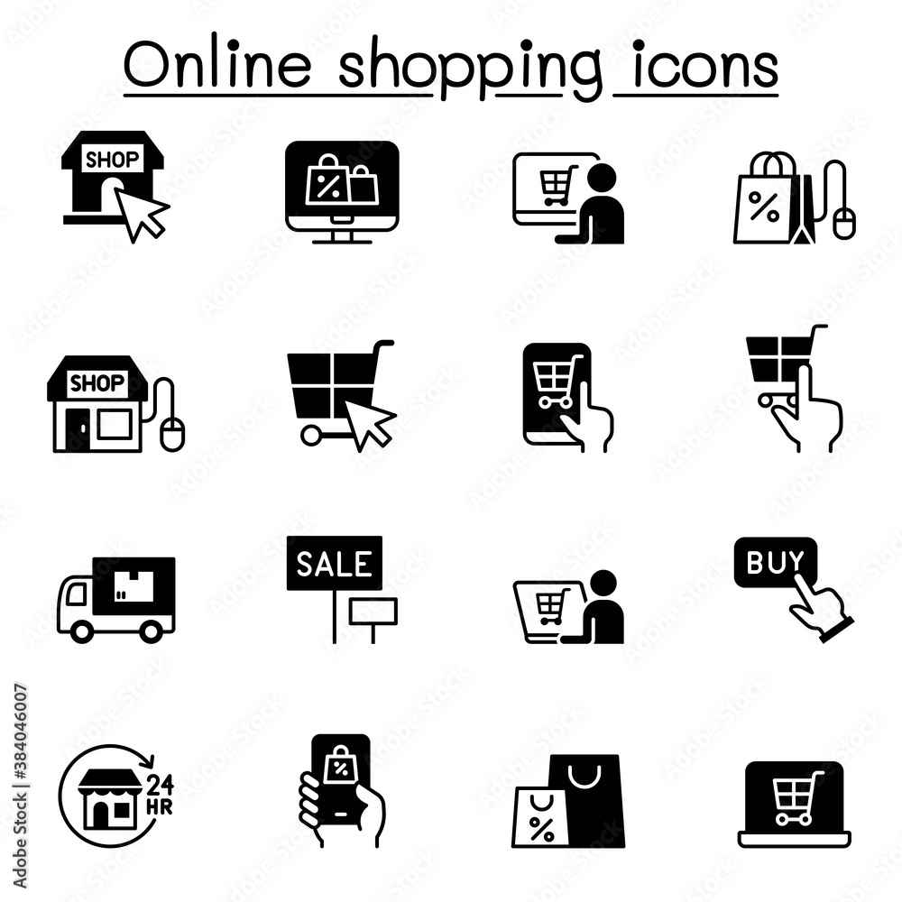Shopping online icon set vector illustration graphic design Shopping online icon set vector illustration graphic design