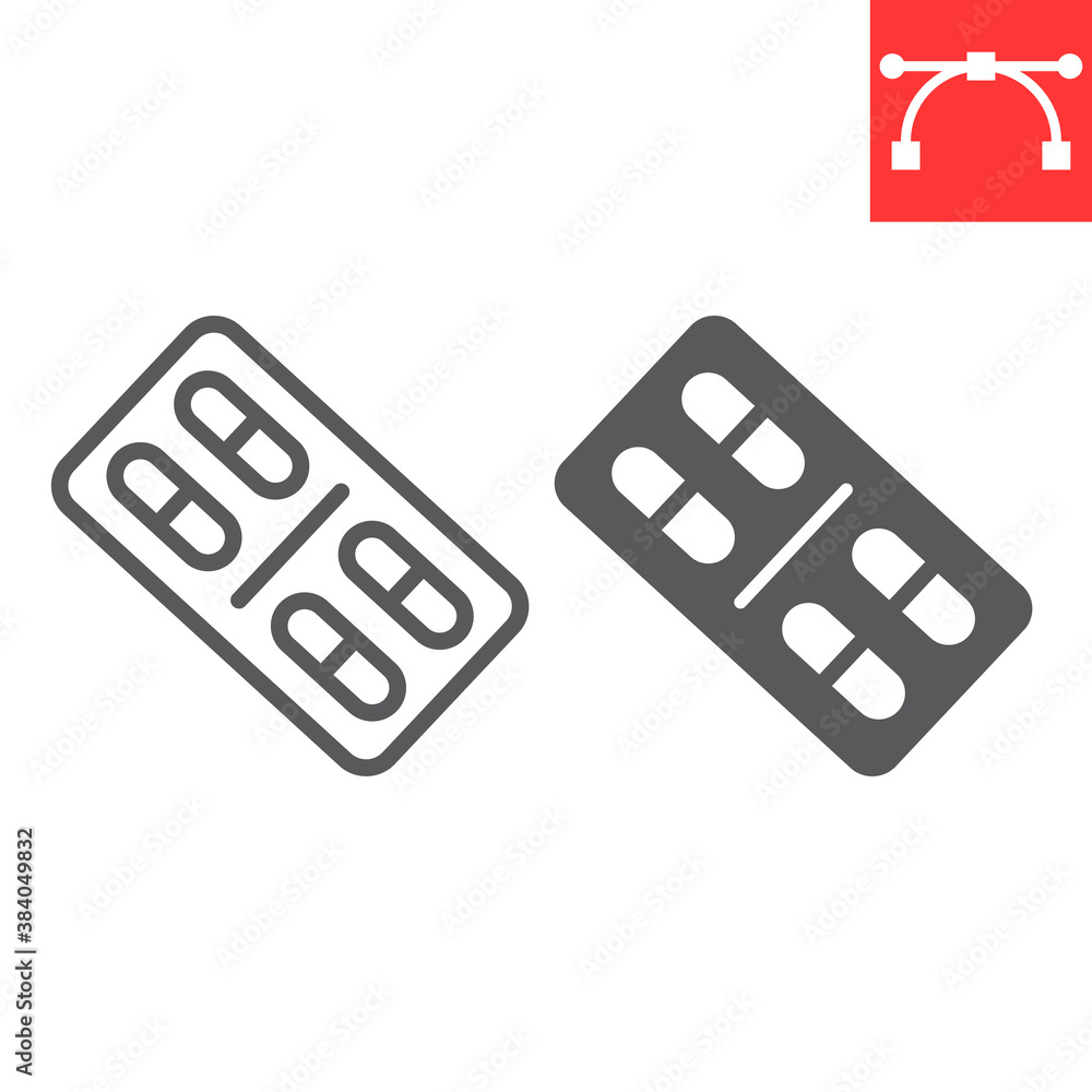 Pills line and glyph icon, medical and tablet, drug sign vector graphics, editable stroke linear icon, eps 10. Pills line and glyph icon, medical and tablet, drug sign vector graphics, editable stroke linear icon, eps 10.