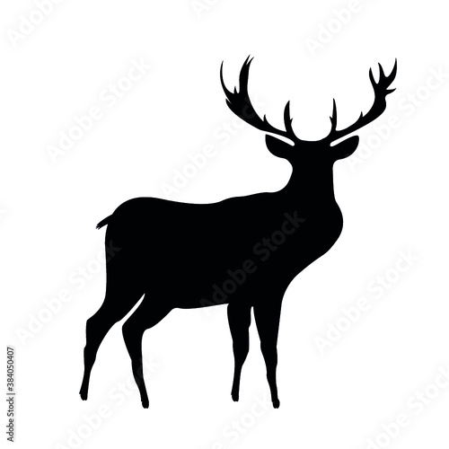 Black deer figure on white background, vector © Александр Науменко