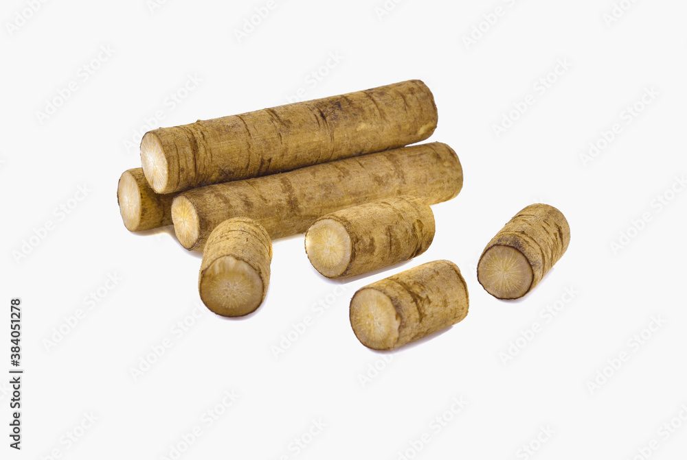 Burdock roots isolated on the white background. Burdock roots isolated on the white background.