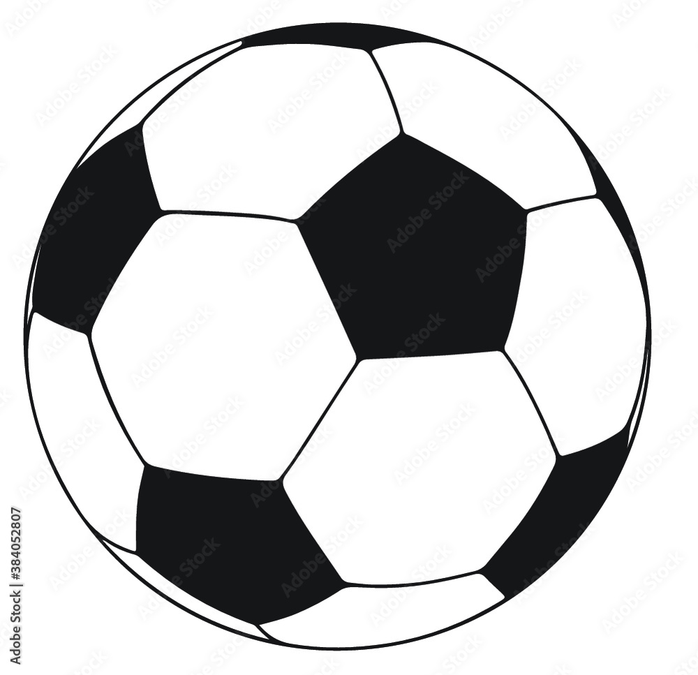 Naklejka Realistic angle soccer ball. Accurately curved edges on the sphere.