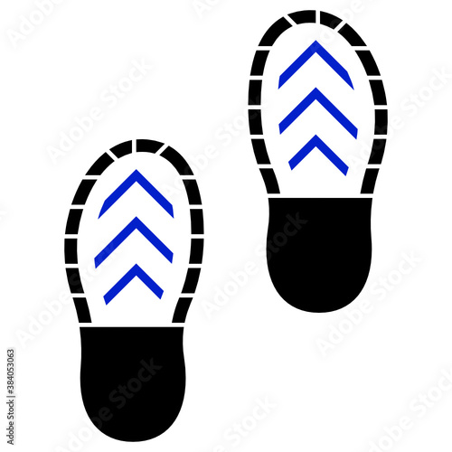 Criminal investigators and forensic Footprints Concept, Human Shoes Impression on White Background, Suspect Footstep Vector Icon design 