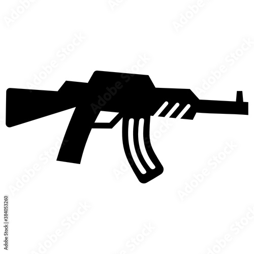 Automatic or Semi-Automatic Firearm concept, Rifle Weapon Vector Icon design 