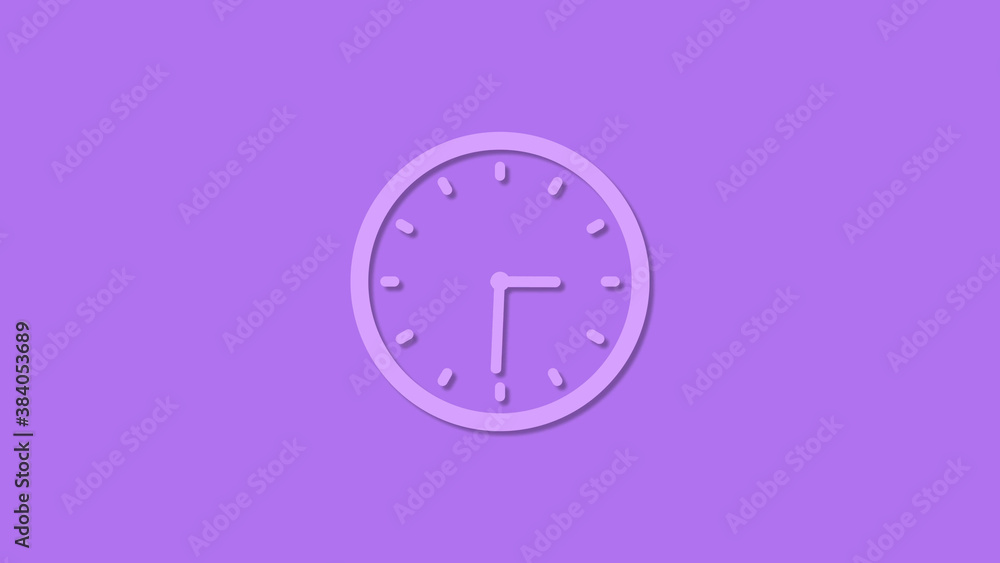 Clock icon with trick,12 hours purple color counting down clock icon Clock icon with trick,12 hours purple color counting down clock icon