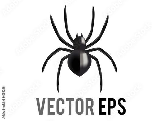 Vector black eight legged arachnid or spider emoji icon