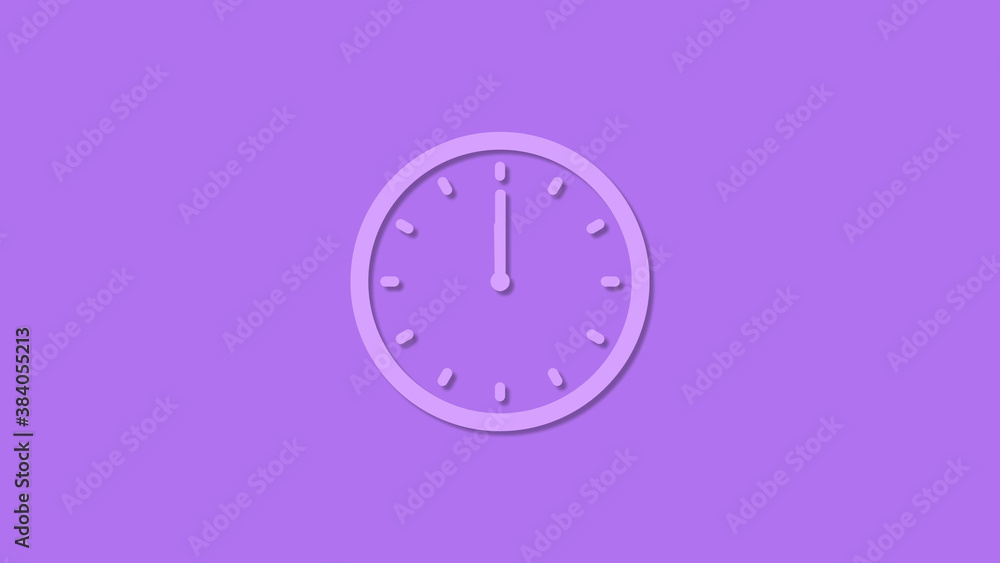 Amazing circle counting down clock icon on purple background,12 hours clock icon Amazing circle counting down clock icon on purple background,12 hours clock icon