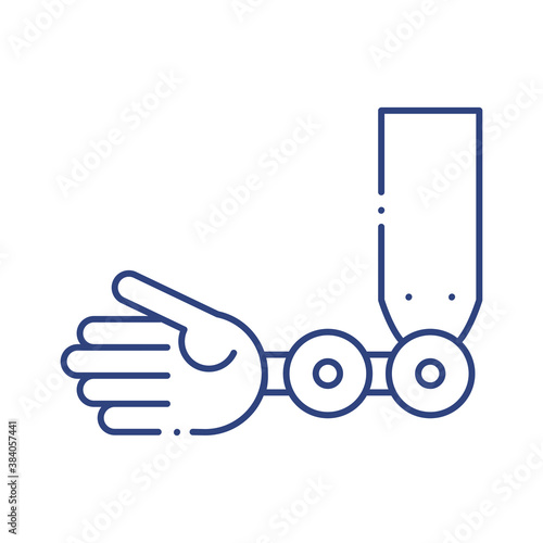 prosthesis of hand line style icon