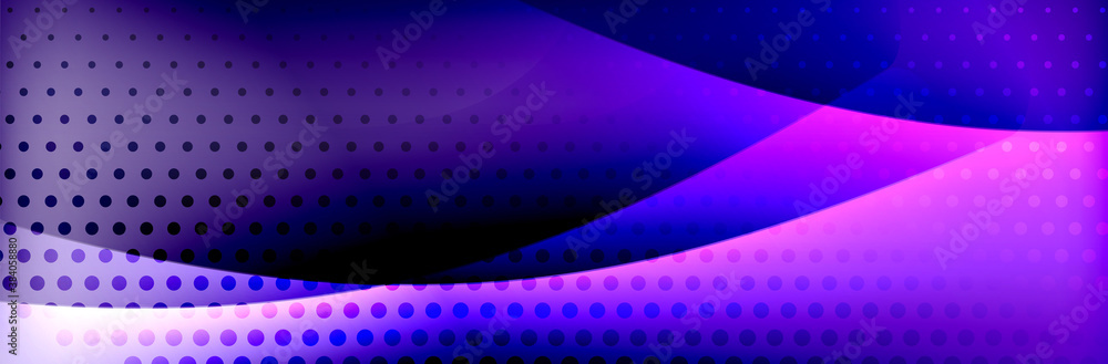 Fototapeta premium Fluid gradient neon color waves, vector abstract background