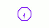 New purple color counting down 12 hours clock icon on white background,12 hours clock isolated