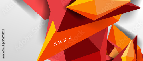 3d low poly abstract shape background vector illustration