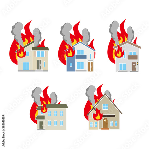 一戸建て住宅の火事の注意喚起用素材セット