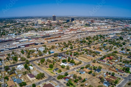 Fototapeta Naklejka Na Ścianę i Meble -  Aerial View of Downtown Amarillo, Texas in Summer