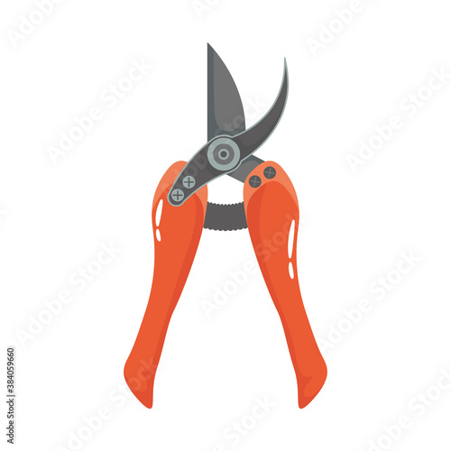 scissors gardening tool flat style icon