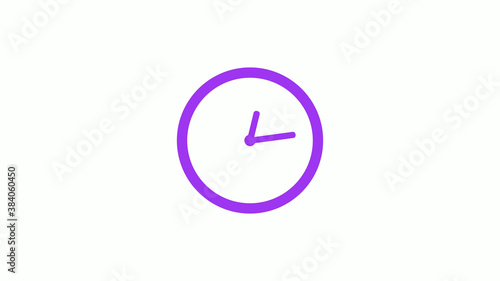 Free Download New purple color 12 hours counting down clock isolated on white background,clock icon - GFXLoad