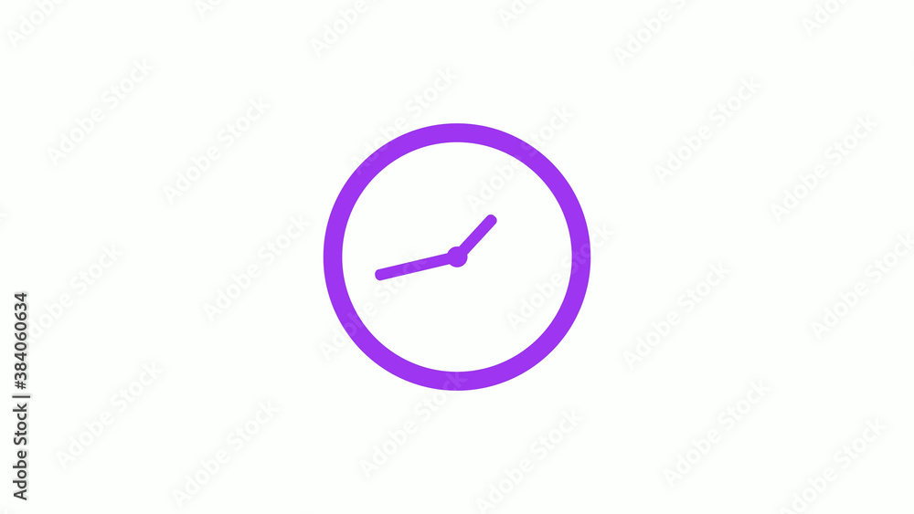 Best purple color circle clock isolated on white background,12 hours clock icon without trick Best purple color circle clock isolated on white background,12 hours clock icon without trick
