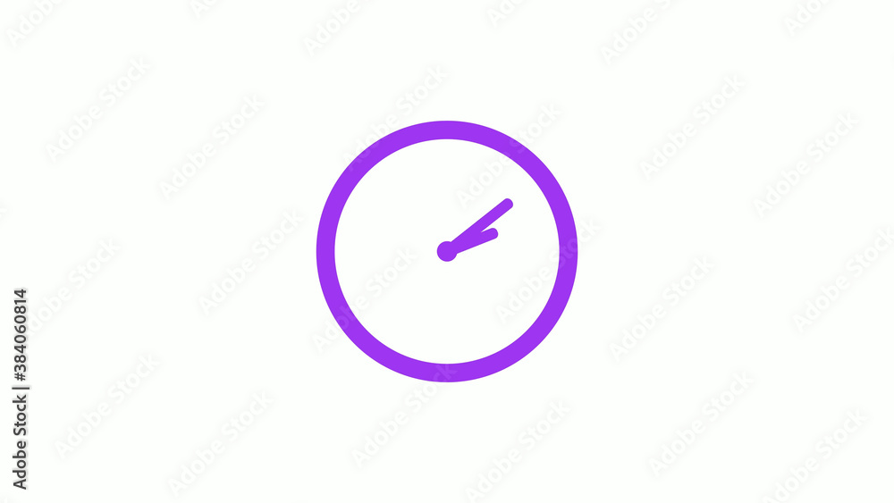 Best purple color circle clock isolated on white background,12 hours clock icon without trick Best purple color circle clock isolated on white background,12 hours clock icon without trick