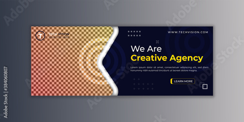 Business social media banner template with Facebook cover design Premium Vector