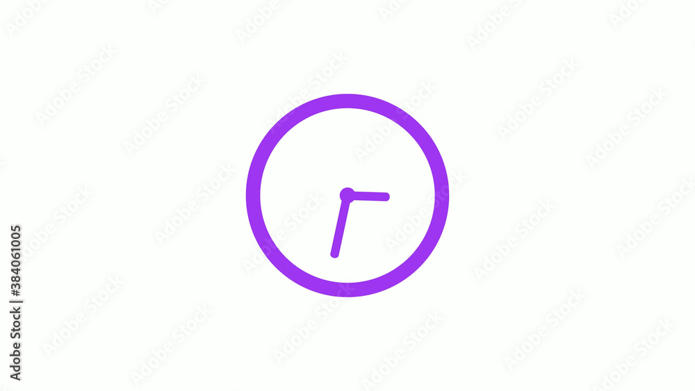 Best purple color circle clock isolated on white background,12 hours clock icon without trick Best purple color circle clock isolated on white background,12 hours clock icon without trick