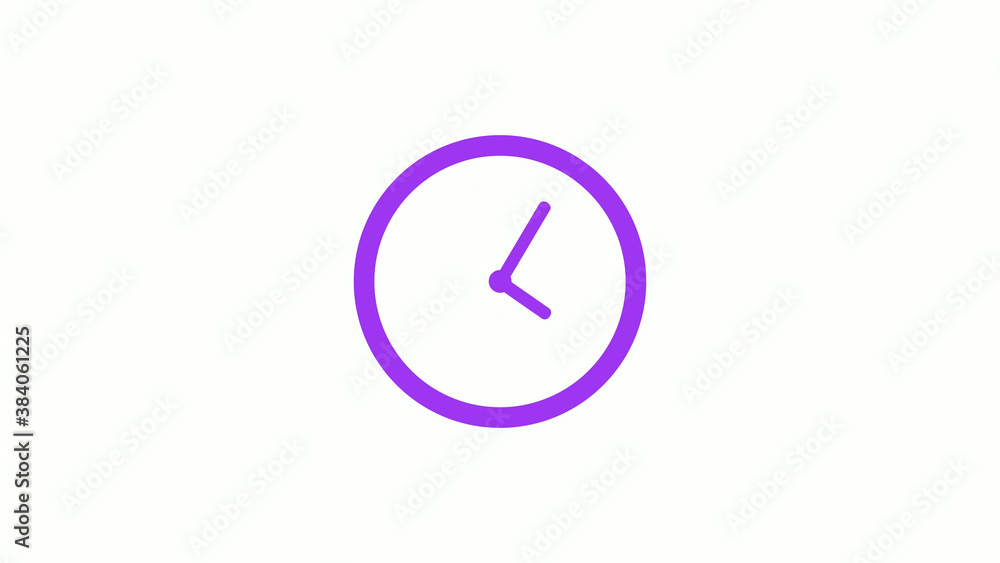 Best purple color circle clock isolated on white background,12 hours clock icon without trick Best purple color circle clock isolated on white background,12 hours clock icon without trick