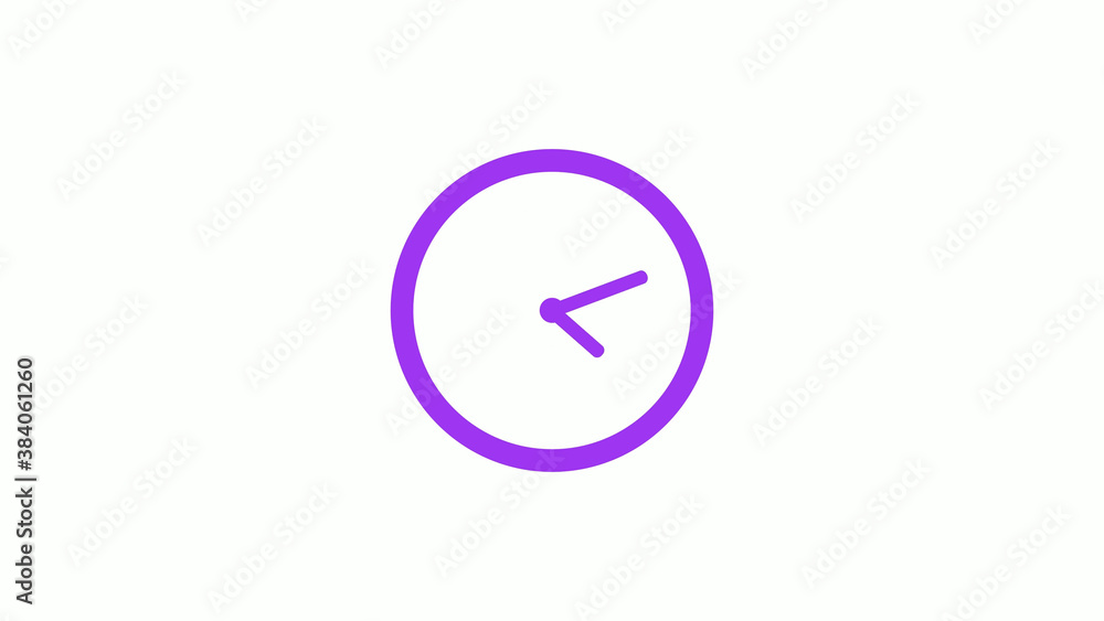 Best purple color circle clock isolated on white background,12 hours clock icon without trick Best purple color circle clock isolated on white background,12 hours clock icon without trick